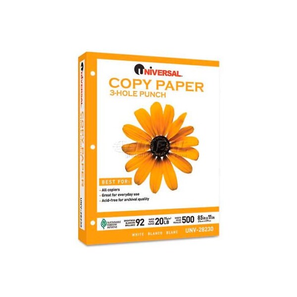 United Stationers Supply Universal® Copy Paper, 92 Brightness, 20lb, 8